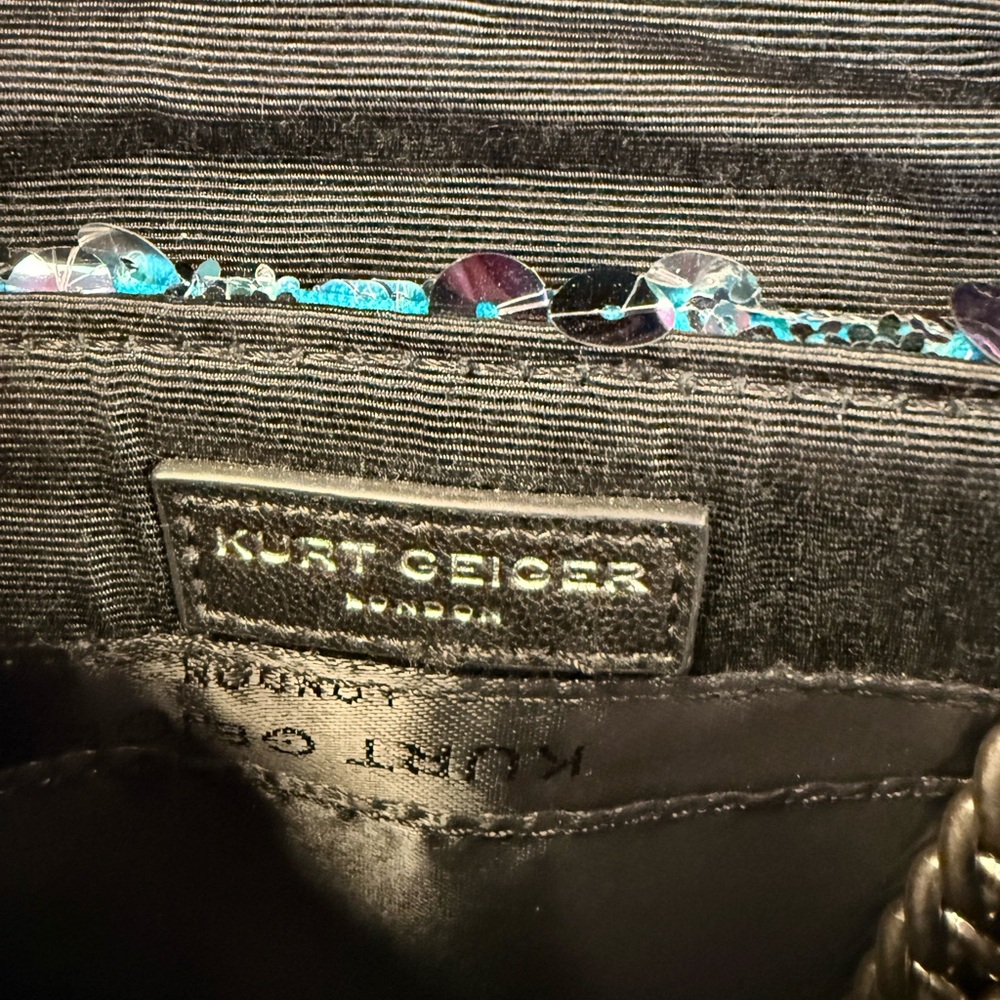 Pre Owned Kurt Geiger Blue and Pink Sequin Shoulder Bag - Picture 6 of 9